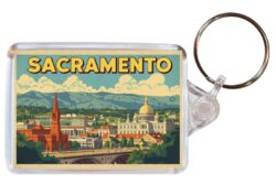 Sacramento - USA - Artistic Double Sided Large Keyring 26US1