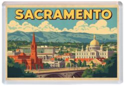 Sacramento - USA - Artistic Jumbo Fridge Magnet 26US1
