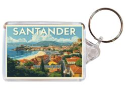 Santander - Spain - Artistic Double Sided Large Keyring 26S1