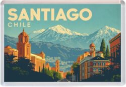 Santiago - Chile - Artistic Jumbo Fridge Magnet 26U1