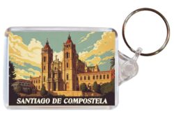 Santiago de Compostela - Spain - Artistic Double Sided Large Keyring 26S1
