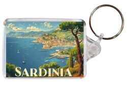 Sardina - Italy - Artistic Double Sided Large Keyring 26I1