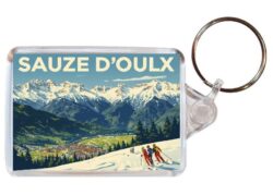 Sauze d'Oulx - Italy - Artistic Double Sided Large Keyring 26I1