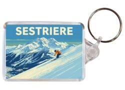 Sestriere - Italy - Artistic Double Sided Large Keyring 26I1
