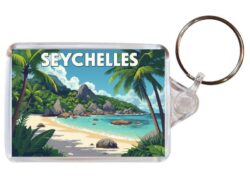 Seychelles - Artistic Double Sided Large Keyring 26S1