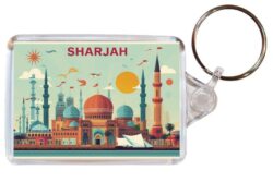 Sharjah - UAE - Artistic Double Sided Large Keyring 26UAE1