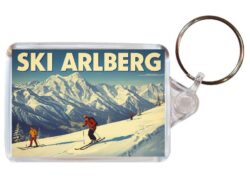 Ski Arlberg - Austria - Artistic Double Sided Large Keyring 26A1