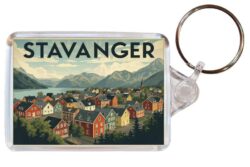 Stavanger - Norway - Artistic Double Sided Large Keyring 26N1