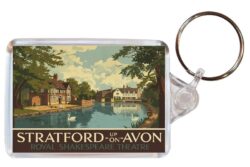 Stratford-upon-Avon - Warwickshire - Artistic Double Sided Large Keyring 26E1