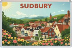 Sudbury - Suffolk - Artistic Jumbo Fridge Magnet 26E1