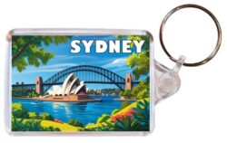 Sydney - Australia - Artistic Double Sided Large Keyring 26A1
