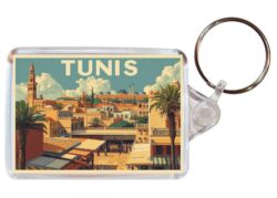 Tunis - Tunisa - Artistic Double Sided Large Keyring 26T1