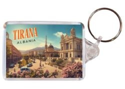 Tirana - Albania - Artistic Double Sided Large Keyring 26A1
