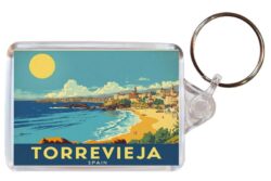 Torrevieja - Spain - Artistic Double Sided Large Keyring 26S1