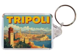 Tripoli - Libya - Artistic Double Sided Large Keyring 26L1