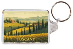 Tuscany - Italy - Artistic Double Sided Large Keyring 26I1