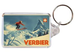 Verbier - Switzerland - Artistic Double Sided Large Keyring 26S1