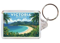 Victoria - Seychelles - Artistic Double Sided Large Keyring 26S1