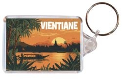 Vientiane - Laos - Artistic Double Sided Large Keyring 26L1