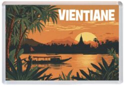 Vientiane - Laos - Artistic Jumbo Fridge Magnet 26L1