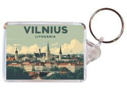 Vilnius - Lithuania - Artistic Double Sided Large Keyring 26L1