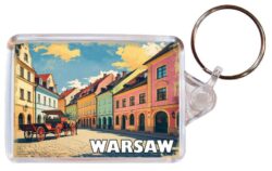 Warsaw - Poland - Artistic Double Sided Large Keyring 26P1