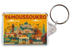 Yamoussoukro - Ivory Coast - Artistic Double Sided Large Keyring 26IC1
