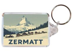 Zermatt - Switzerland - Artistic Double Sided Large Keyring 26S1