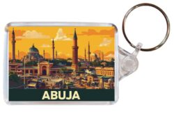 Abuja - Nigeria - Artistic Double Sided Large Keyring 26N1