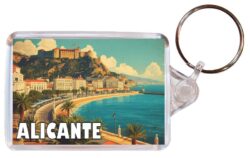 Alicante - Spain - Artistic Double Sided Large Keyring 26S1