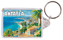Antalya - Turkey - Artistic Double Sided Large Keyring 26T1
