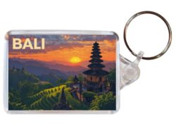 Bali - Indonesia - Artistic Double Sided Large Keyring 26B1
