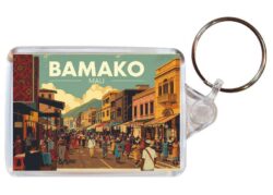 Bamako - Mali - Artistic Double Sided Large Keyring 26M1