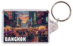 Bangkok - Thailand - Artistic Double Sided Large Keyring 26T1