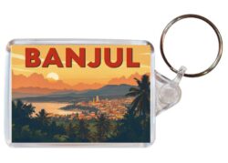 Banjul - Gambia - Artistic Double Sided Large Keyring 26G1