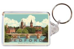 Bedford - Bedfordshire - Artistic Double Sided Large Keyring 26E1