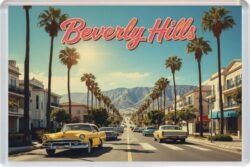 Beverly Hills - USA - Artistic Jumbo Fridge Magnet 26US1