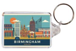 Birmingham - West Midlands - Artistic Double Sided Large Keyring 26E1