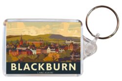 Blackburn - Lancashire - Artistic Double Sided Large Keyring 26E1