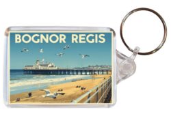 Bognor Regis - West Sussex - Artistic Double Sided Large Keyring 26E1