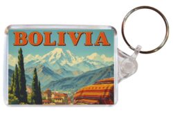 Bolivia - Artistic Double Sided Large Keyring 26B1