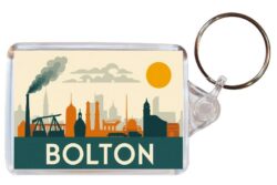 Bolton - Lancashire - Artistic Double Sided Large Keyring 26E1
