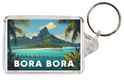 Bora Bora - French Polynesia - Artistic Double Sided Large Keyring 26FP1