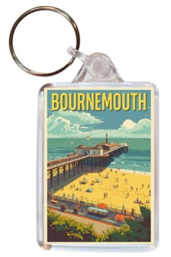 Bournemouth - Dorset - Artistic Double Sided Large Keyring 26E1