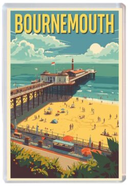 Bournemouth - Dorset - Artistic Jumbo Fridge Magnet 26E1