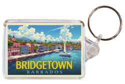 Bridgetown - Barbados - Artistic Double Sided Large Keyring 26C1