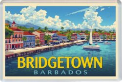 Bridgetown - Barbados - Artistic Jumbo Fridge Magnet 26C1