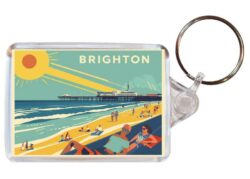 Brighton - East Sussex - Artistic Double Sided Large Keyring 26E1