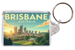 Brisbane - Australia - Artistic Double Sided Large Keyring 26A1