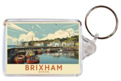 Brixham - Devon - Artistic Double Sided Large Keyring 26E1